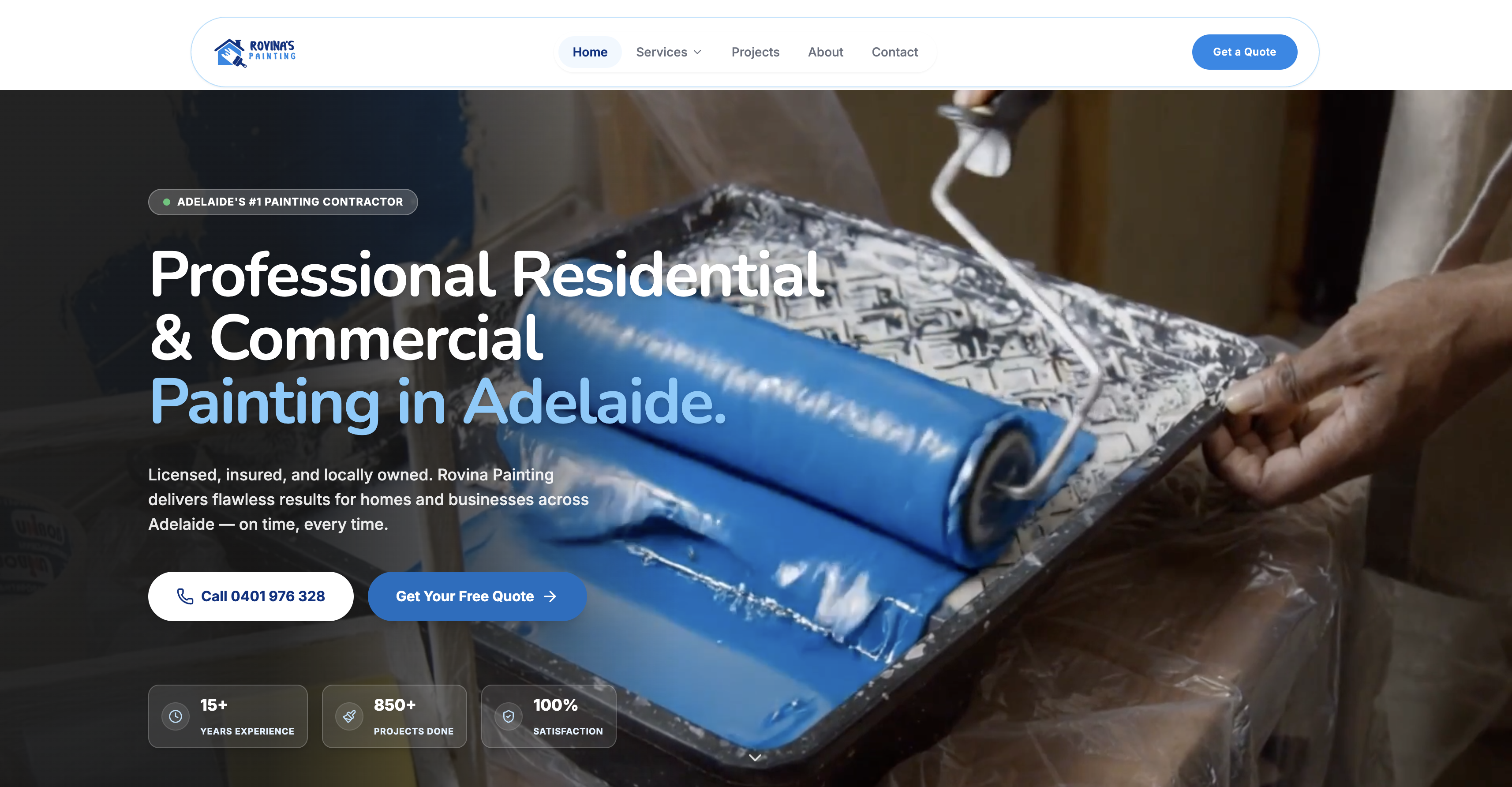 Rovina's Painting website — Adelaide painter case study by Your Trade Partner